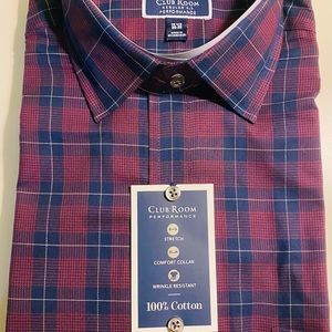 Club Room Plaid LS BD Shirt NWT